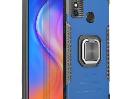 For Tecno Spark 6 Go Fierce Warrior Series Armor All-inclusive Shockproof Aluminum Alloy + TPU Protective Case with Ring Holder(Blue) Online