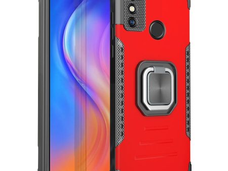 For Tecno Spark 6 Go Fierce Warrior Series Armor All-inclusive Shockproof Aluminum Alloy + TPU Protective Case with Ring Holder(Red) For Discount