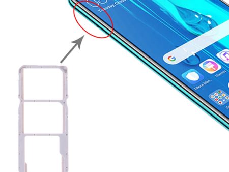 SIM Card Tray + SIM Card Tray + Micro SD Card Tray for Huawei Y9 (2019) (Silver) For Cheap