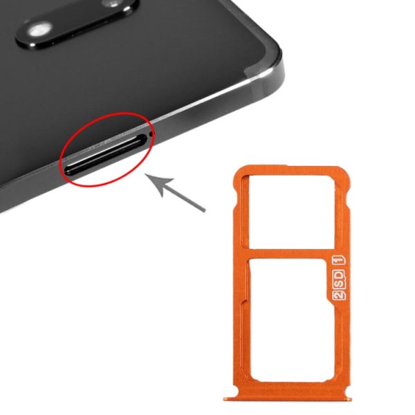 SIM Card Tray + SIM Card Tray   Micro SD Card Tray for Nokia 7 Plus TA-1062 (Orange) Discount